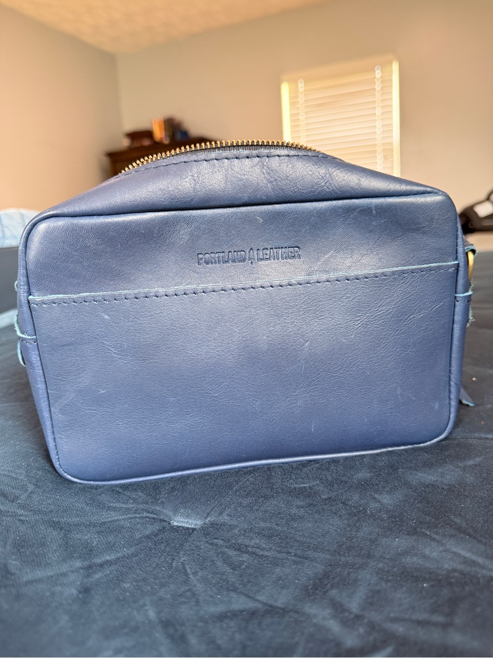 Portland Leather Goods Electric Blue Camera Bag Crossbody